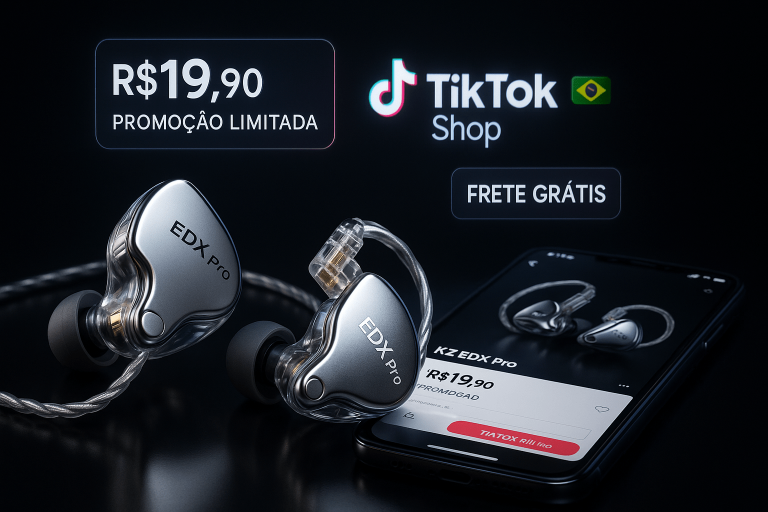KZ EDX Pro em destaque com parceria TikTok Shop